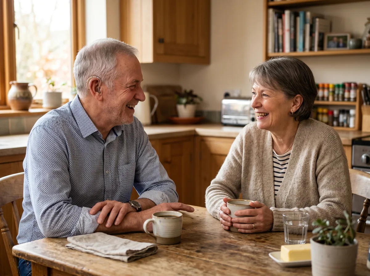 Senior couple talking clearly together using hearing aids Vaughan GTA