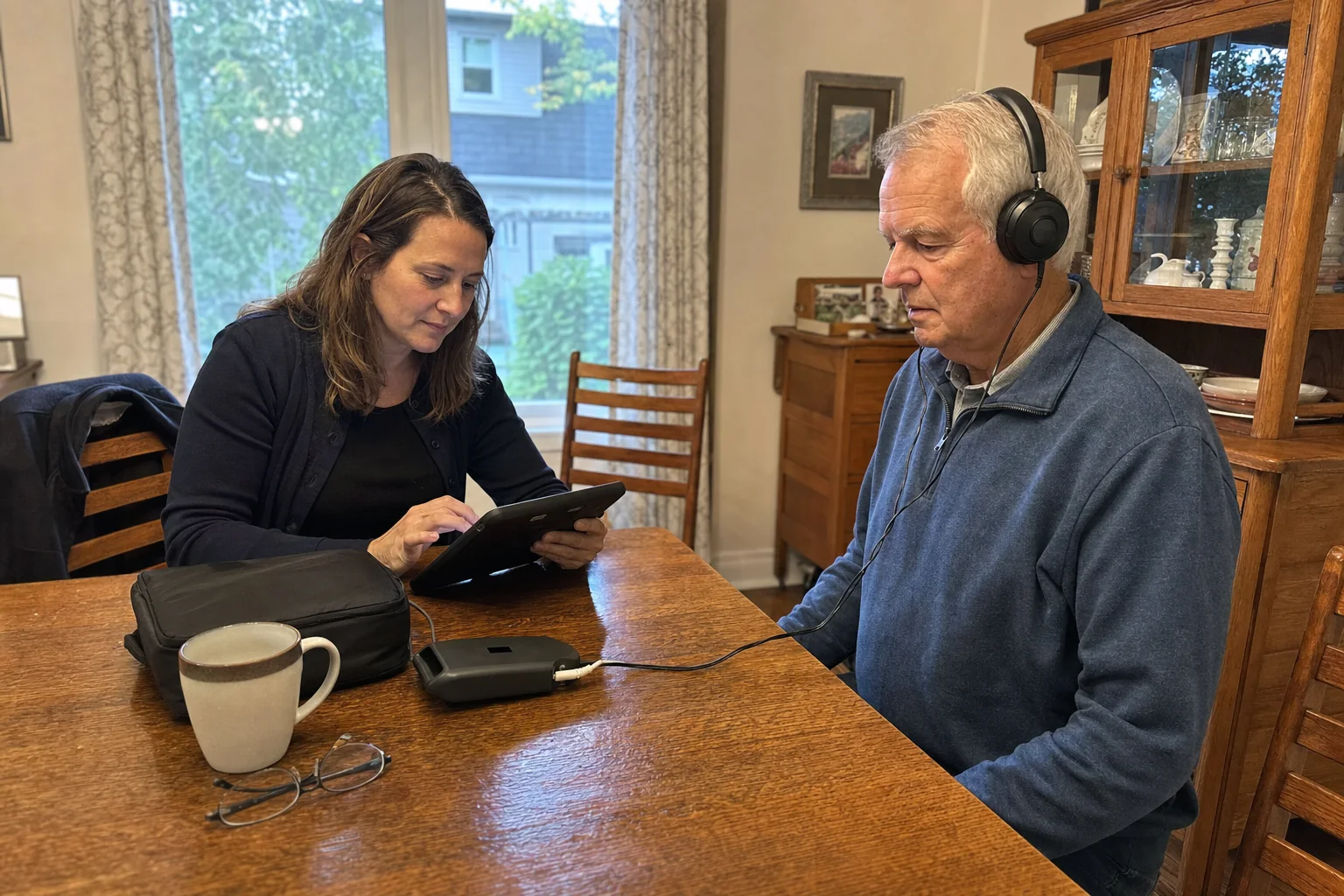 In-home hearing test for an older adult in Aurora