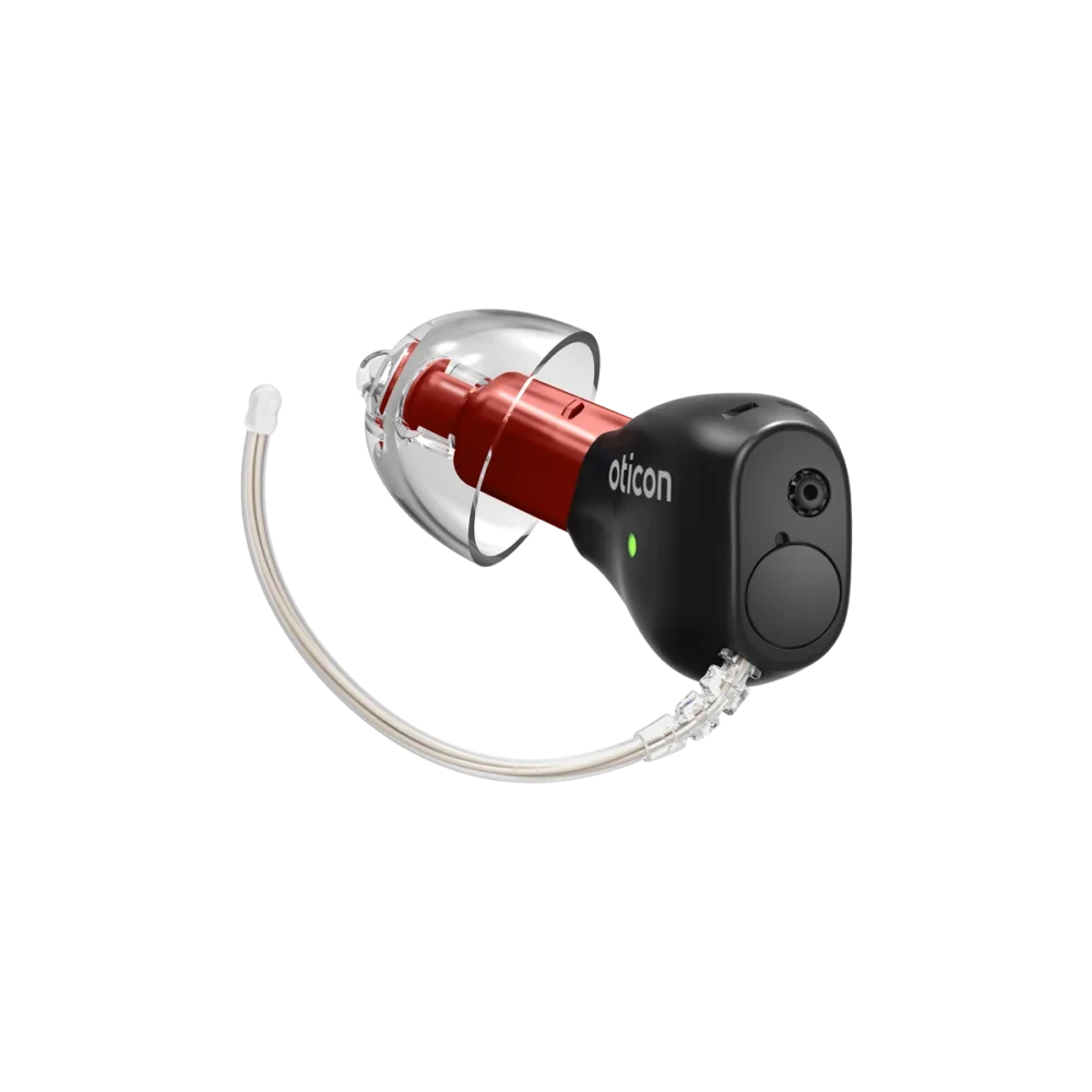 Oticon Zeal NXT hearing device in Matte Black, right side